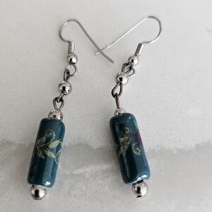 3/$30 Teal and Silver Dangle Earrings